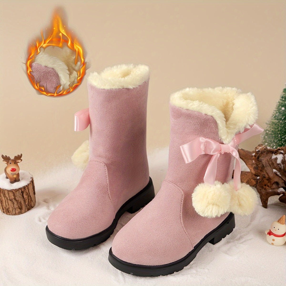 Zara - Warme Fleece Snow Boots voor Meisjes met Antislip Onderkant