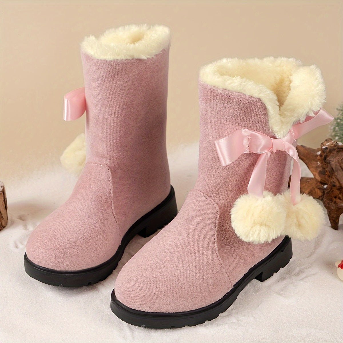 Zara - Warme Fleece Snow Boots voor Meisjes met Antislip Onderkant