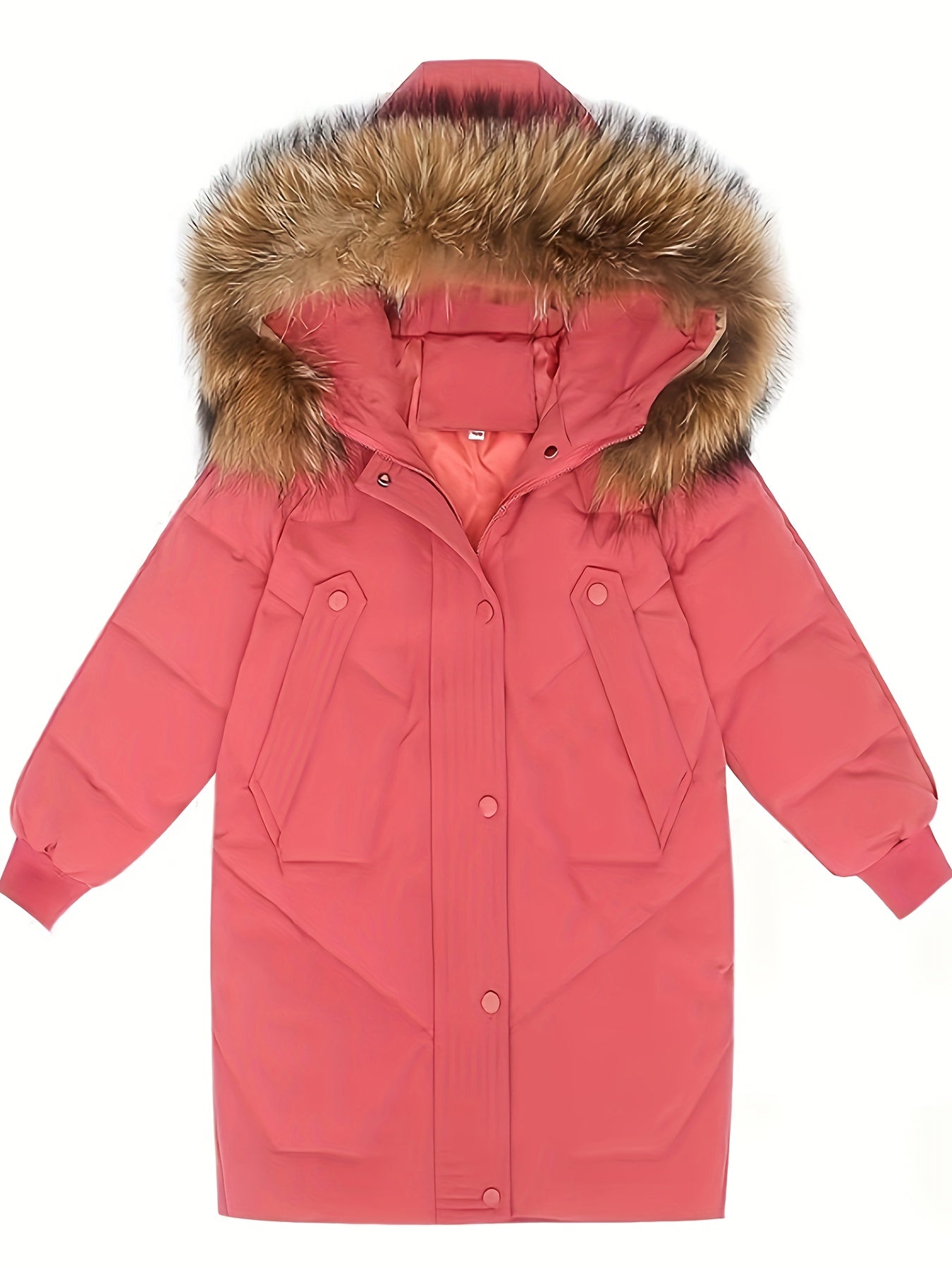 Julia - Casual Polyester Parka met Afneembare Capuchon voor Meisjes