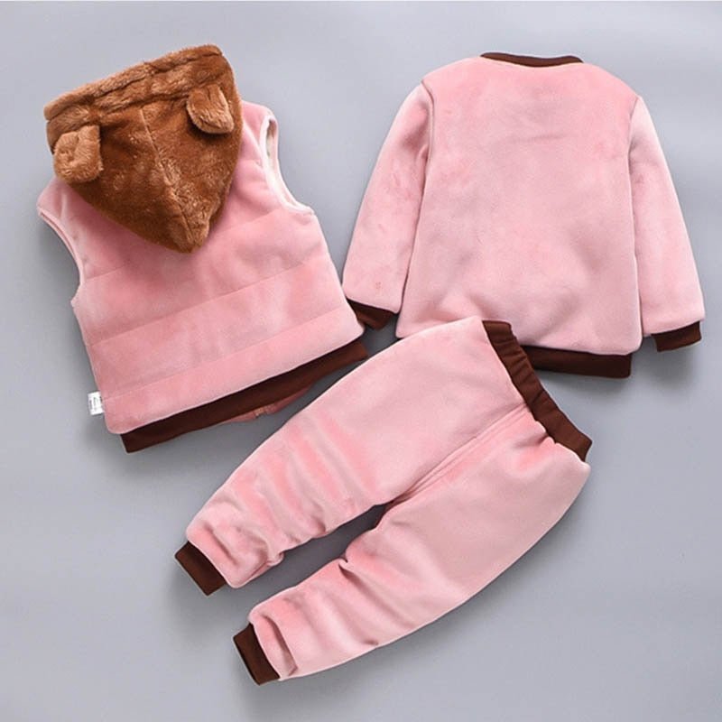 Baby Kinder Kledingset Unisex - Fleece Stof voor de Winter, Schattig en Warm