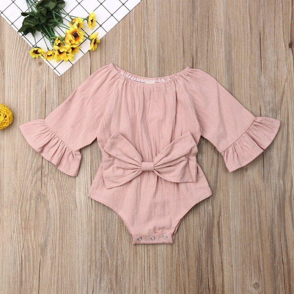 Strikdetail Flared Mouw Bodysuit