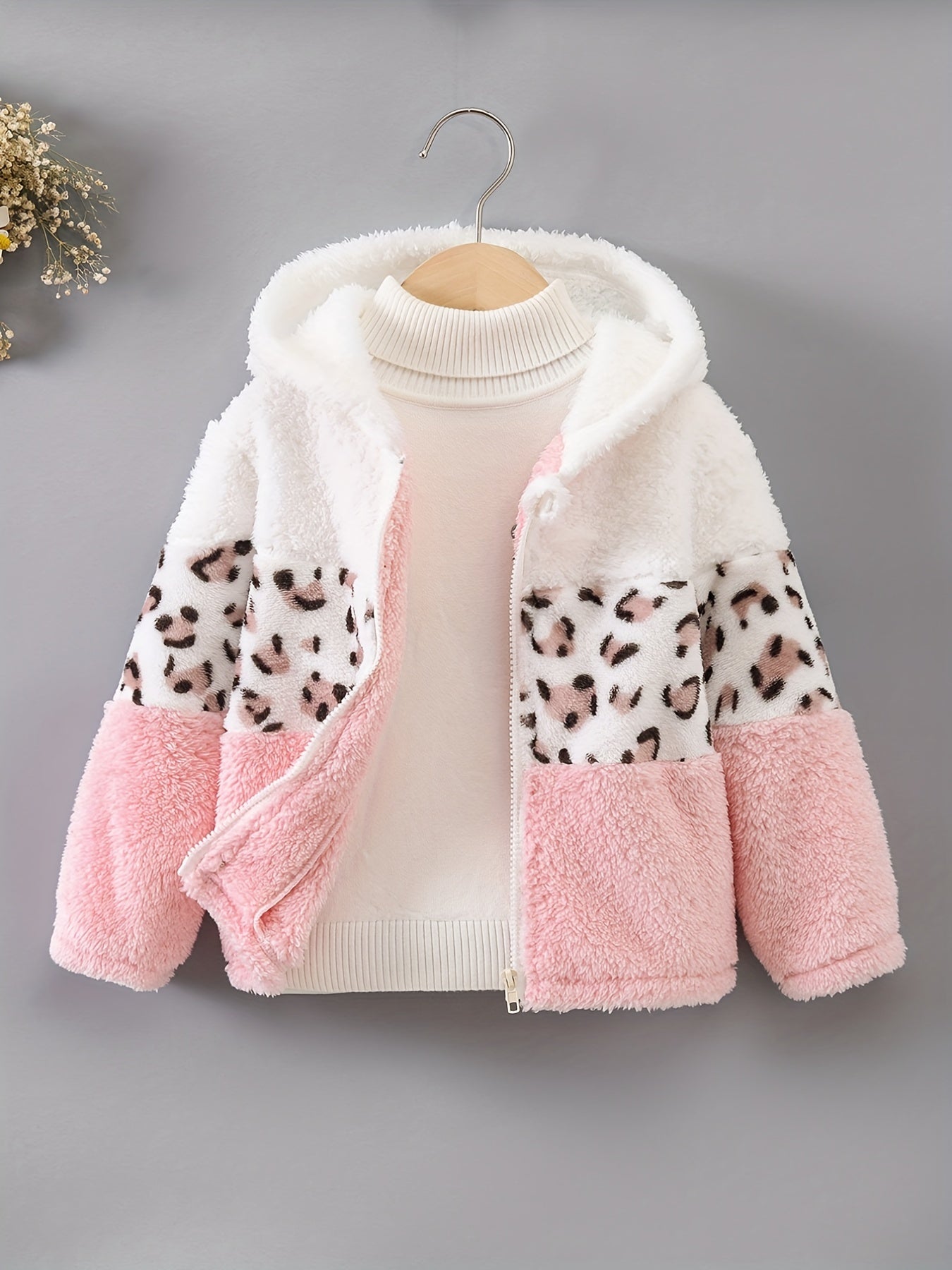 Nora - Luipaardprint Winterjas met Fleece voor Meisjes