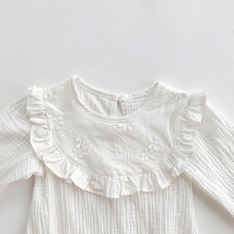 Witte Rimpel Romper & Muts Set